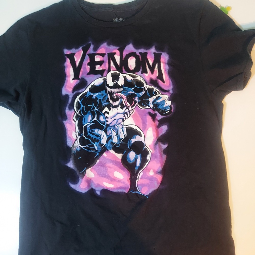 MARVEL Venom Short Sleeve T-Shirt Black Men's Size Large Tee Crew Neck‎ Graphic